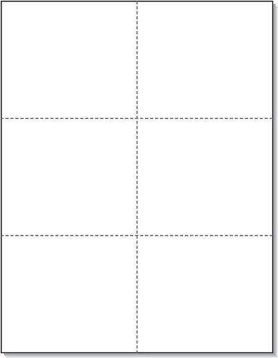 Perforated Cards 6/pg 50/sheets White 3"x4"