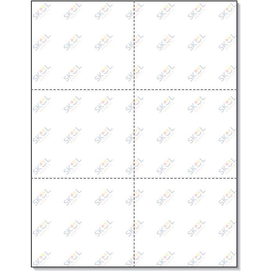 Perforated Cards 6/pg 50/sheets White 3"x4"