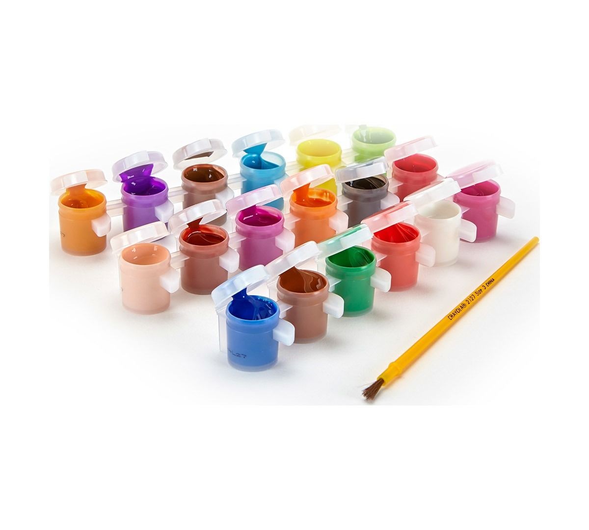 Washable Paint Pots with Brush 18 ct.