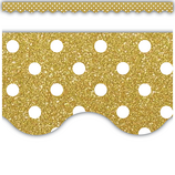 Gold shimmer Polka Dots Trimmers 2 3/16'' x 35'' 12/pk