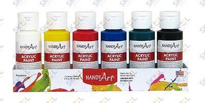 Acrylic Paint, Primary Colors, 6- 2oz Kit