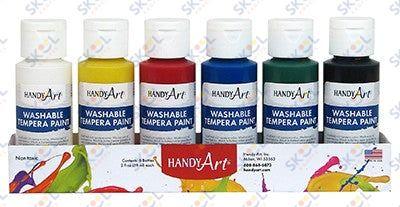 Washable Paint, Primary Colors, 6- 2oz Kit