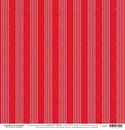 Open Stock - Patterned  Paper - Double Sided - Red Multi Stripe