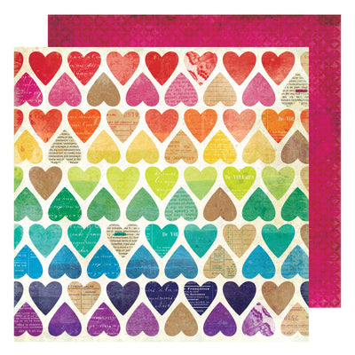 Patterned  Paper Vicki Boutin - Color  Kaleidoscope - 12 X 12 - Paper Hearts