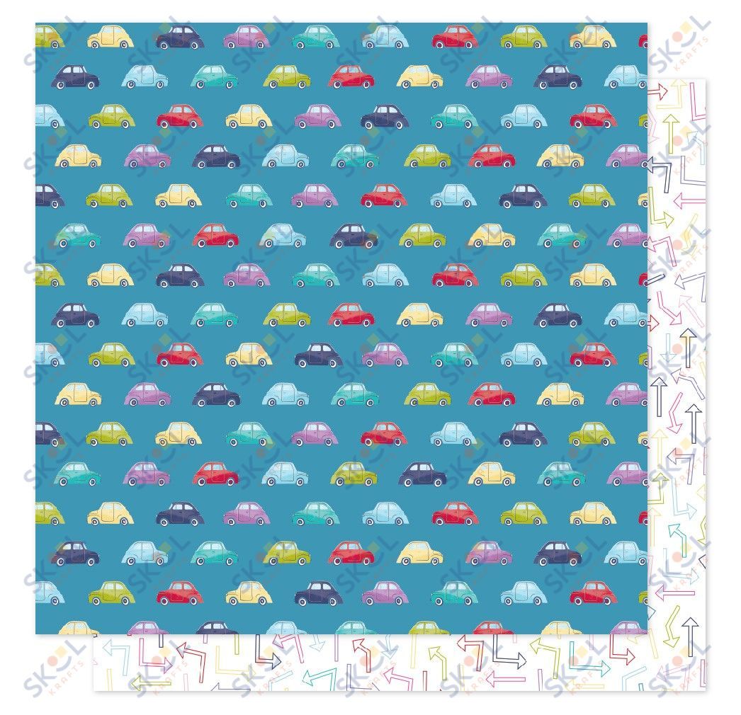 Patterned  Paper -  Sparkle  City- 12 X 12 - Traffic Jam