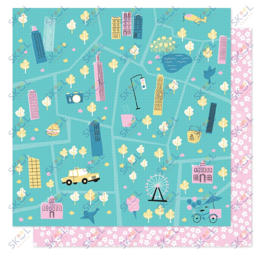 Patterned  Paper -  Sparkle  City- 12 X 12 - Tour  Guide