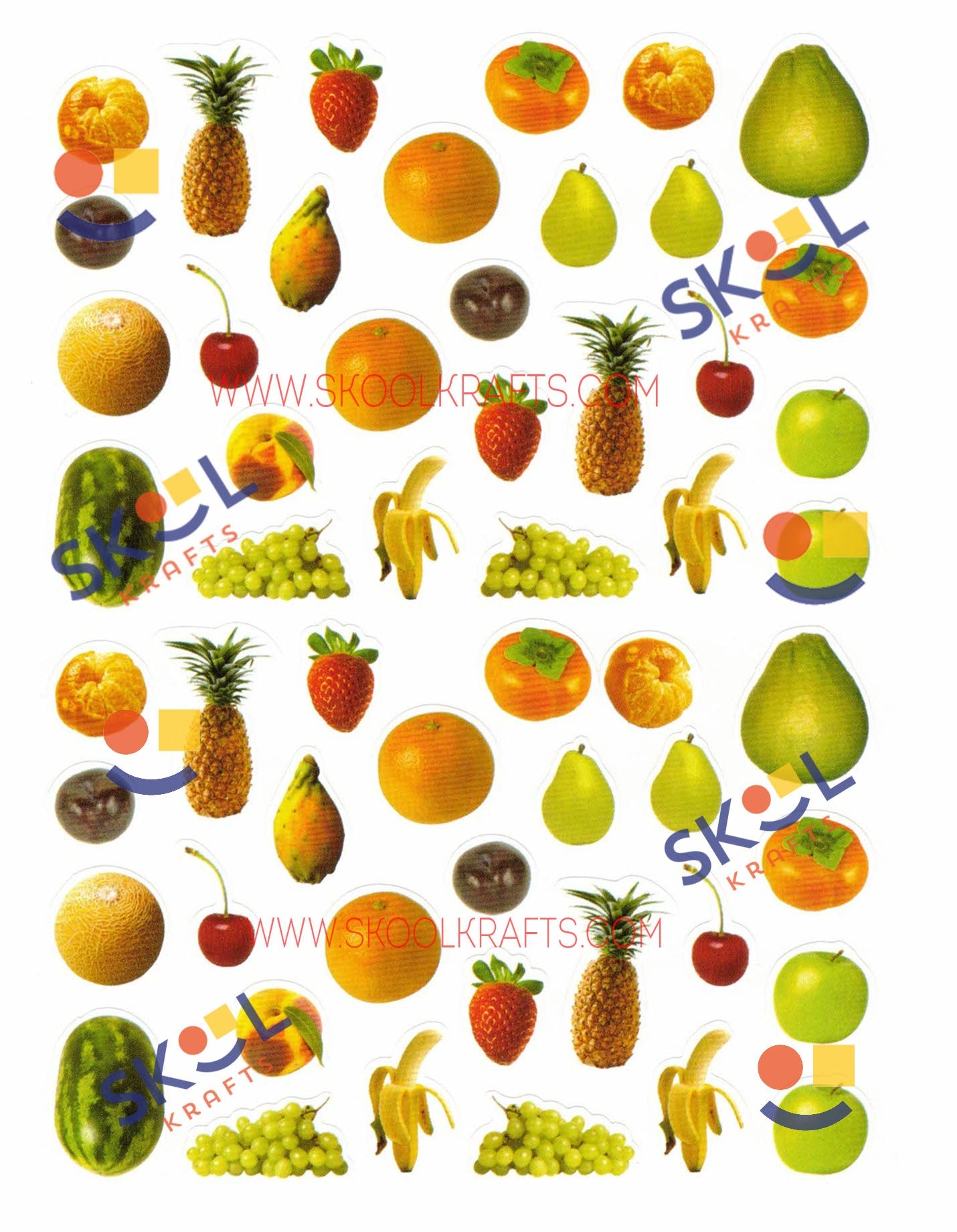 Fruit Die-Cut Stickers 10 Sheets