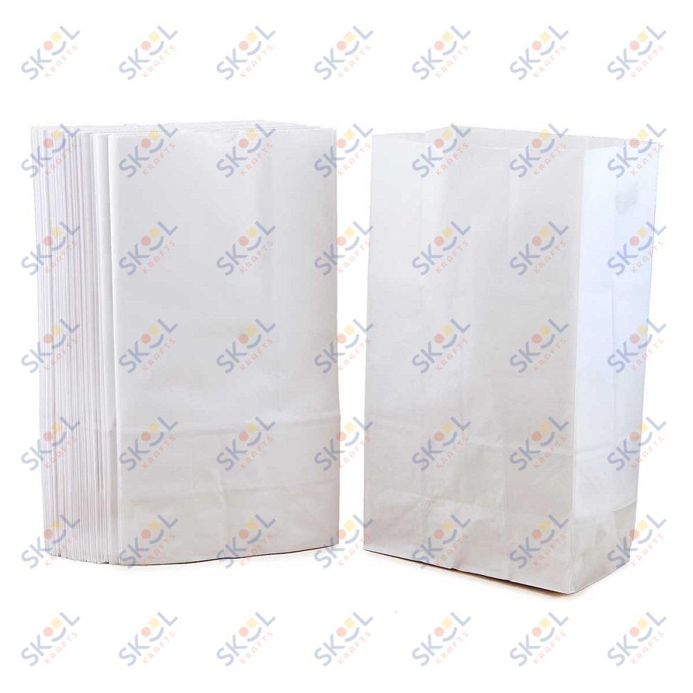 Gusseted Paper Bags White