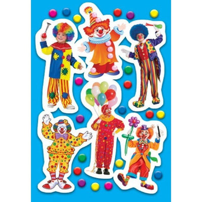 Clown Cardstock cutouts 18 Sheets