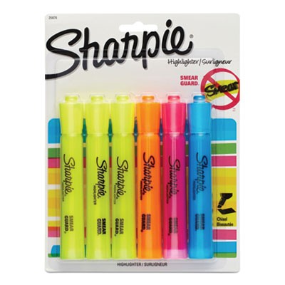 Sharpie Chisel Tip Highlighter (Assorted, 6 Pack)
