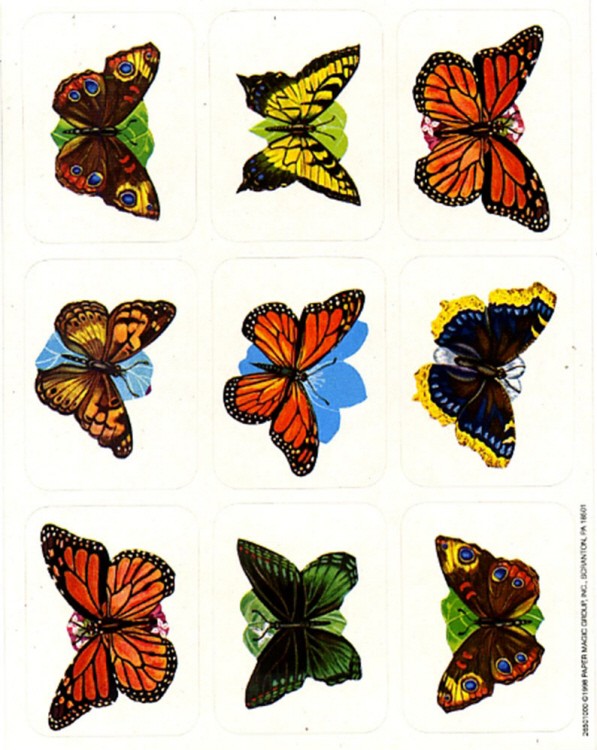 Giant Butterfly Stickers 1 5/16" X 1 3/4" 36/pk