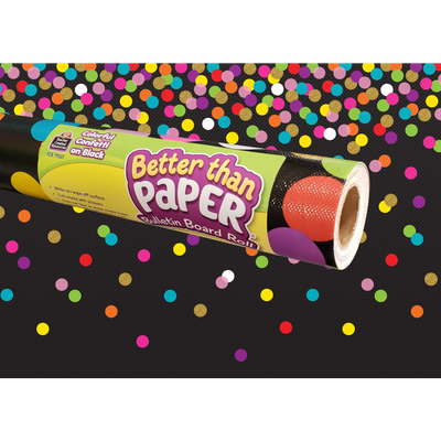 Better Than Paper Bulletin Board Colorful Confetti On Black 4ft x 12ft 1/pk