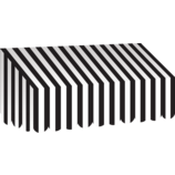 Black & White Stripes Awning 24" x 12.5" x 8"  1/pk