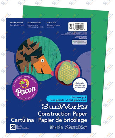 Construction Paper 9"x12" (50 Pack, Light Green)