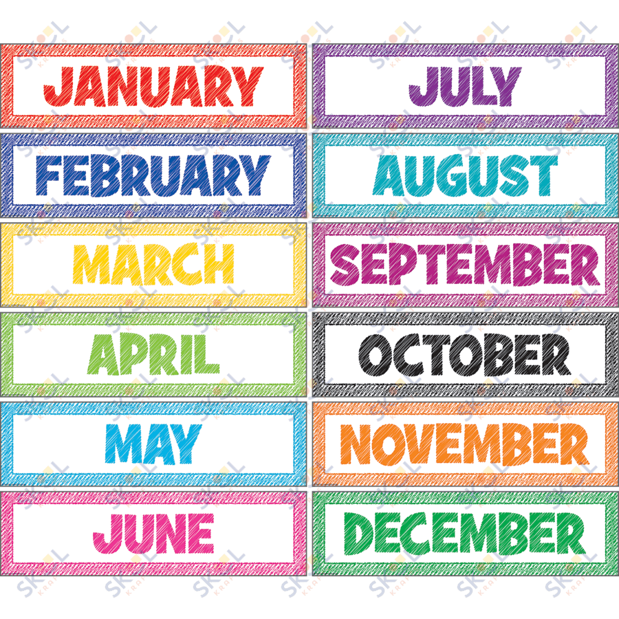 Scribble Monthly Headliners 5" x 18" 12/pk