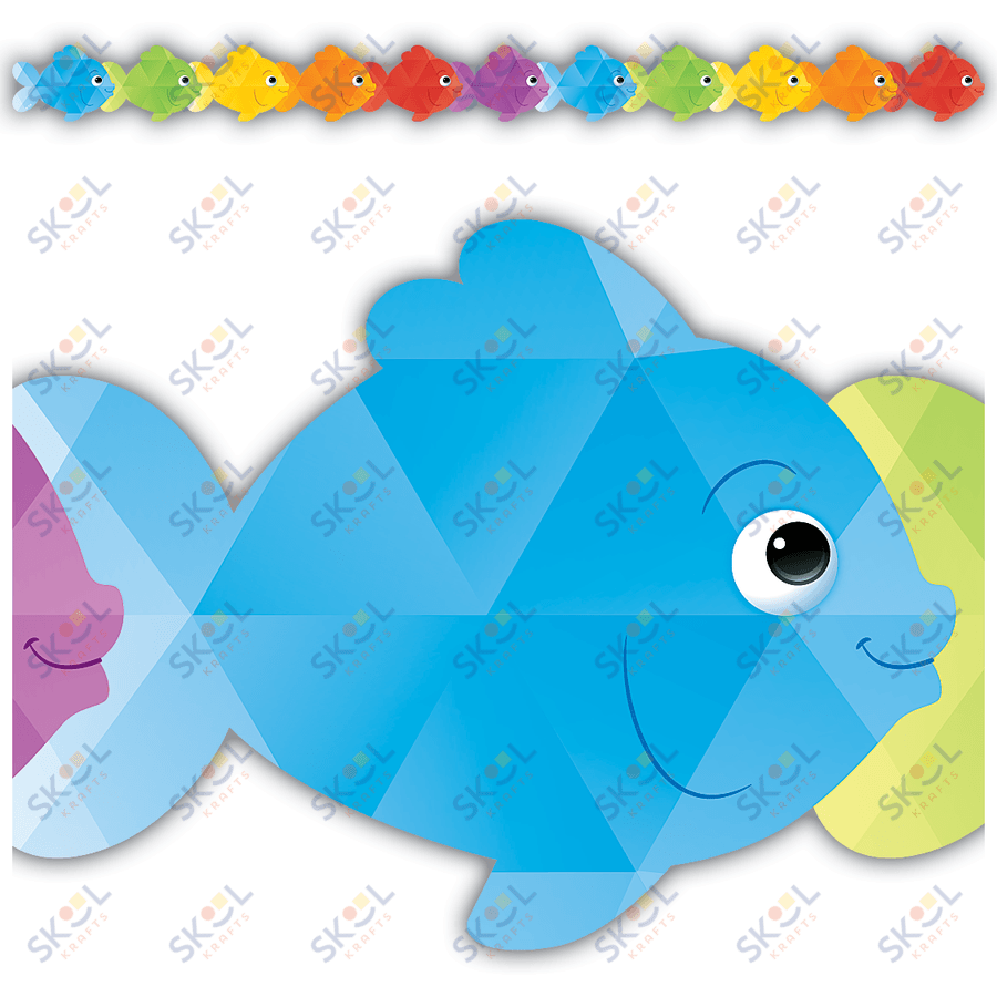 Colorful Fish Die-Cut Trim 2 3/4'' x 35'' 12/pk