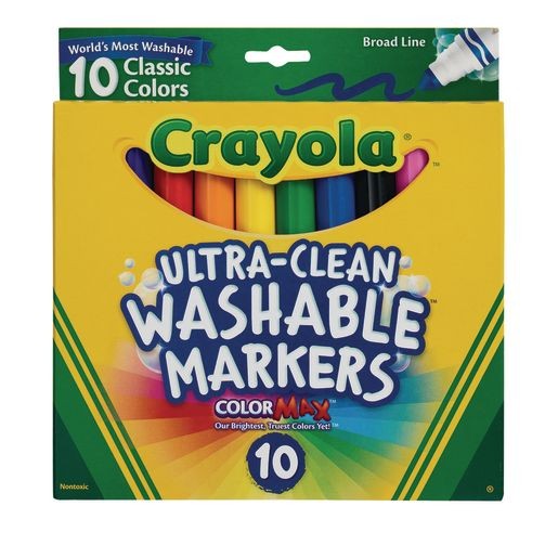 Crayola Washable Broad Line Markers Classic Colors 10/pk