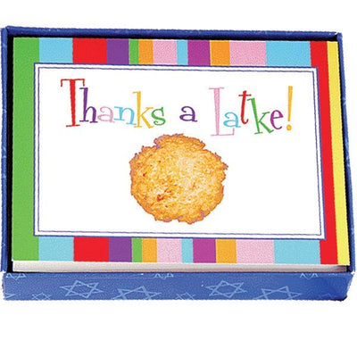 Chanukah Thank You Cards - Striped 10 Cards With Envelopes