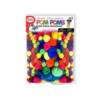 Noen Pom Poms Mix Sizes And Colors 300/pk