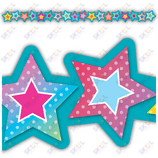 Colorful Vibes Stars Die-Cut Trim 2 3/4'' x 35'' 12/pk