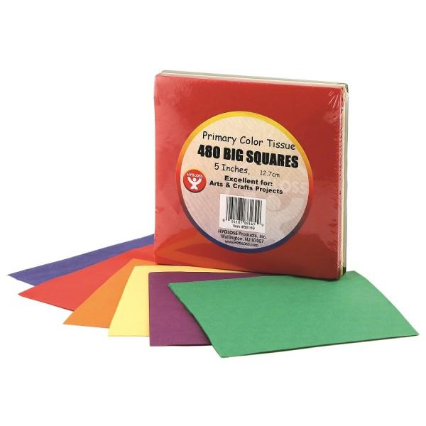 5" Tissue Paper Squares - Primary Colors