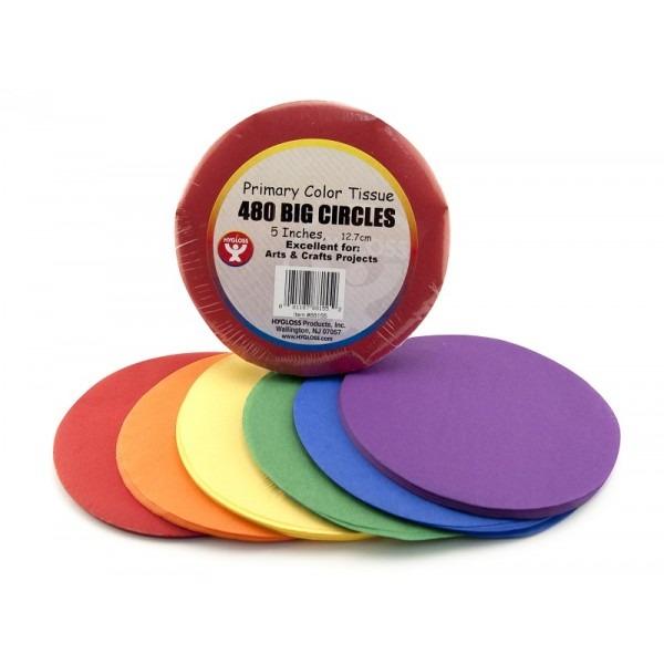 4" Tissue Paper Circles Ass. Colors, 480 pcs.