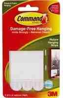 Command Mounting Strips Small 5/8" x 1 3/4" 12 Strips/Pack