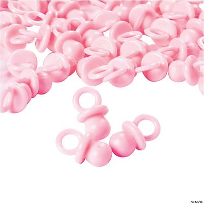 Pastel Pink Opaque Pacifier Favors 1" 48/pk