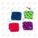 Plush Spotted Coin Purse Keychains 1/pk