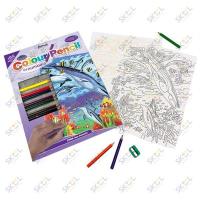 Sea Animals Color Pencil by Number