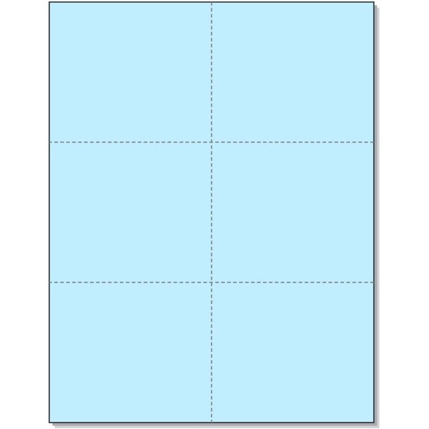 Perforated Cards 6/pg 50/sheets Blue 3"x4"