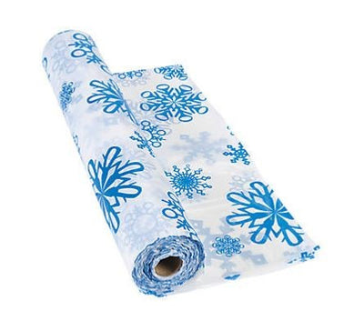 Plastic Snowflake Tablecloth Roll 40" x 100ft