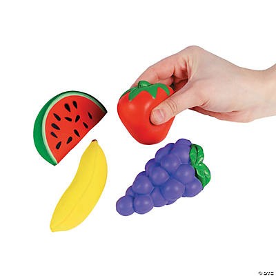 Foam Fruit Stress Toys 12/pk