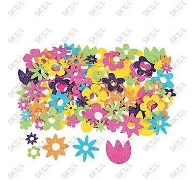 Fabulous Self-Adhesive Flower Glitter Foam Shape 500/pk