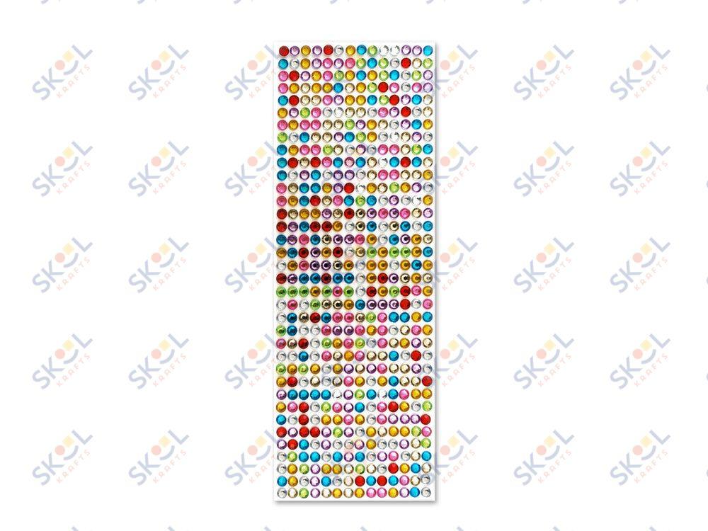 Adhesive Rhinestone Assorted 6mm 504/pk