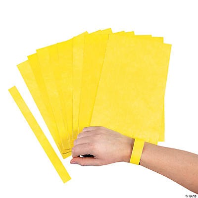 Yellow Self-Adhesive Wristbands 100/pk