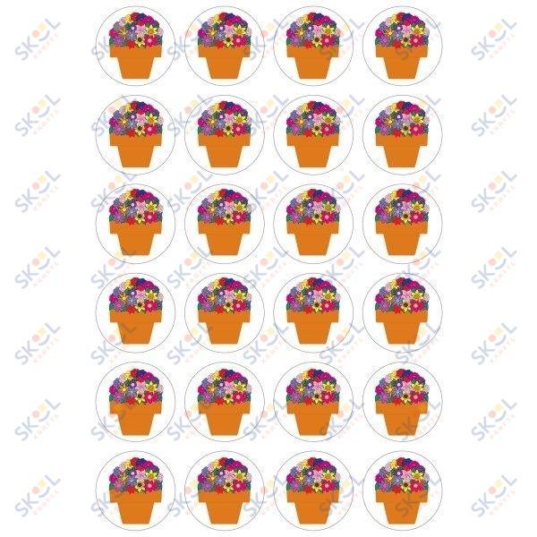 Flower Pots Stickers 1" (25 Sheets)