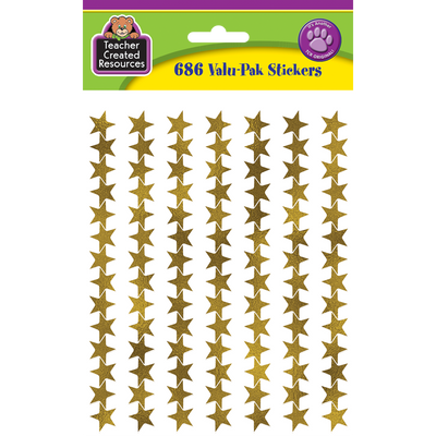 Gold Foil Stars Stickers 1/2" 686/pk