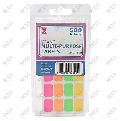 All Purpose Neon Labels 1/2" x 3/4" 500/pk