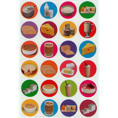 Stickers Dairy Food 1" 10 sheets