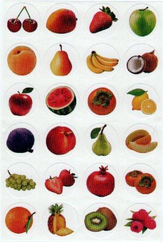 Stickers Fresh fruits 1" 10/sheets