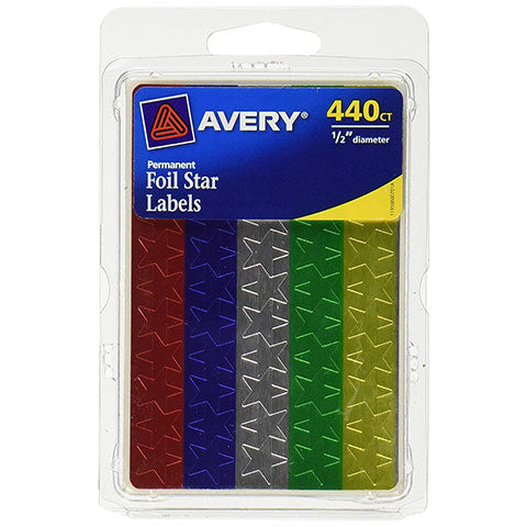 Stickers Star Assorted Colors Foil