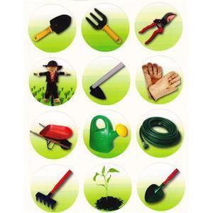 Stickers Gardening Tool 1.2" 10/sheets