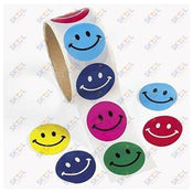 Stickers Smile Face 100/Pk on roll