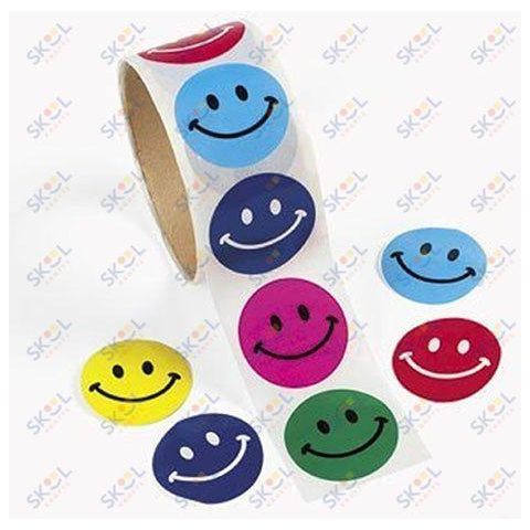 Stickers Smile Face 100/Pk on roll