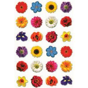 Colorful Flower Stickers 3/4" 10/sheets