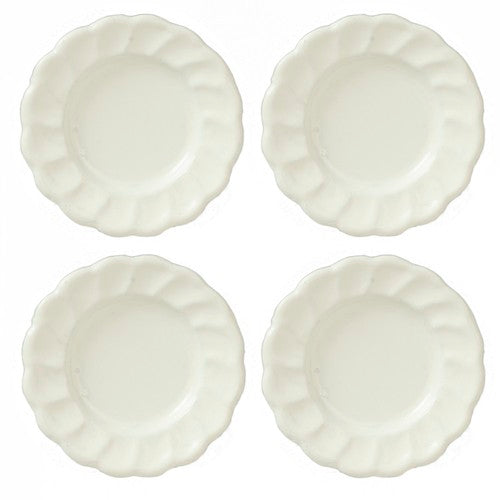 White plates set of 4 miniature