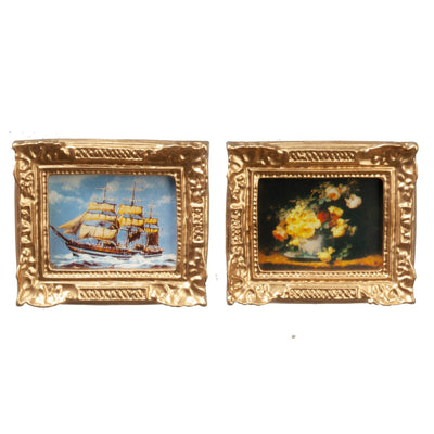 Paintings in frame 2/pk miniature