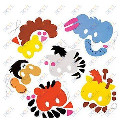 Kid’s Zoo Animal Mask Craft Kit 12/pk