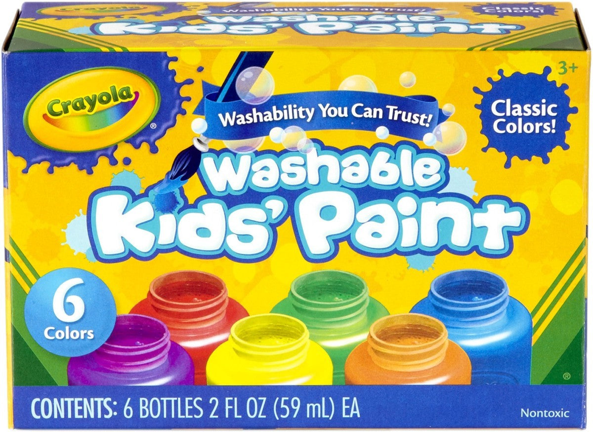 Washable Kids Paint 6 Jar Set-Classic